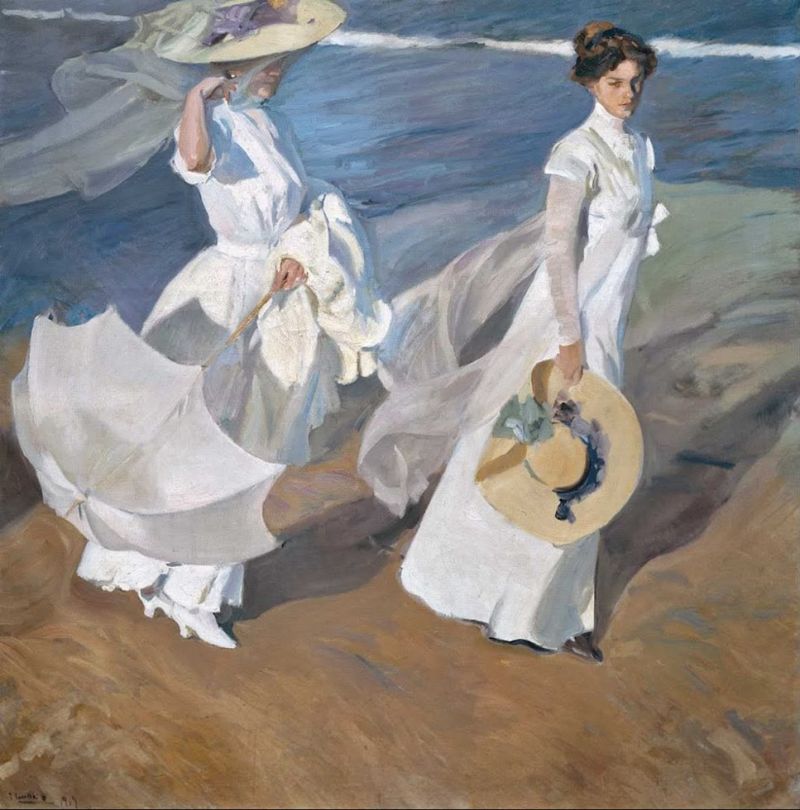 Joaquin Sorolla, Strolling Along The Seashore, 1909