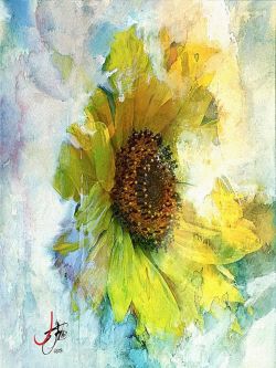 Joern Mcart. Sunflower reproduction peinte à la main
