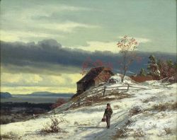 Johan Fredrik Eckersberg View From Borgen Towards Bygdoy - 1859 reproduction peinte à la main