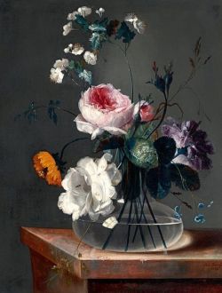 Johann Baptist Drechsler, Blumenstillleben 1786 reproduction peinte à la main
