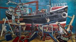 John Bellany, The Boat Builders, 1962 reproduction peinte à la main