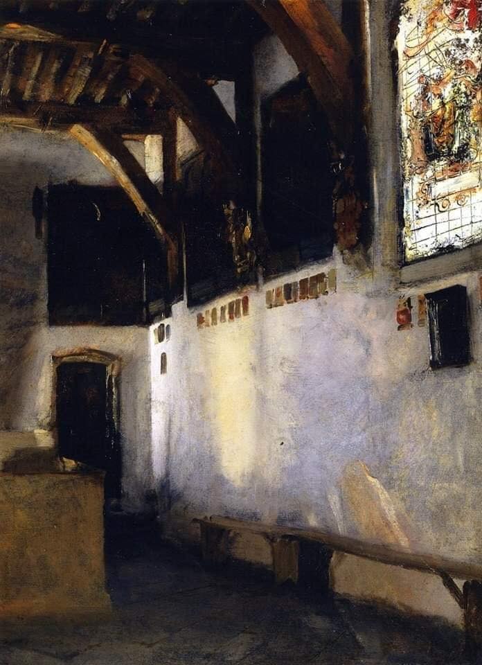 John Singer Sargent Interior With Stained-glass Window 1880