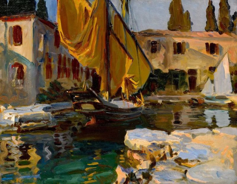 John Singer Sargent San Vigilio - A Boat With Golden Sail