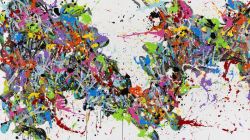 Peinture sur toile de Jonone-the-vapors-2015-acrylique-sur-toile-190-x-350-cm reproduction peinte à la main