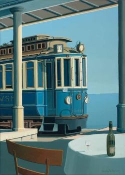 Joop Polder The Tram reproduction peinte à la main