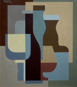 José Pedro Costigliolo, Abstraction-purism, 1942 reproduction peinte à la main