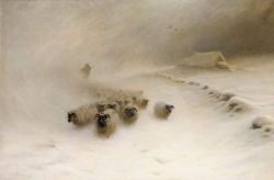 Joseph Farquharson The Stormy Blast 1898 reproduction peinte à la main