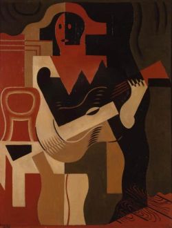 Peinture sur toile de Juan Gris Arlequin Assis La Guitare 1919 reproduction peinte à la main