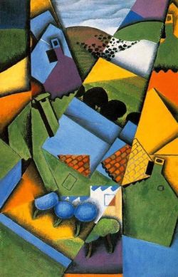 Peinture sur toile de Juan Gris Landscape With Houses At Ceret 1913 reproduction peinte à la main