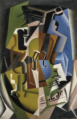 Peinture sur toile de Juan Gris Violon Et Journal 1917 reproduction peinte à la main