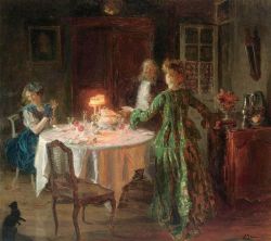 Jules-alexandre Grun The Dinner Party 1911 reproduction peinte à la main