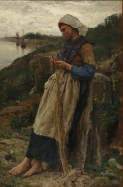 Reproduction sur toile du tableau Jules Breton A Fisherman S Daughter