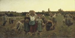 Reproduction sur toile du tableau Jules Breton Calling In The Gleaners