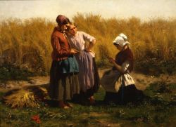 Reproduction sur toile du tableau Jules Breton Love Tokens