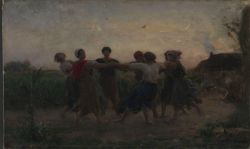 Reproduction sur toile du tableau Jules Breton Midsummer Night Dance In Courrieres