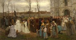 Reproduction sur toile du tableau Jules Breton Plantation D Un Calvaire