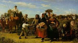 Reproduction sur toile du tableau Jules Breton The Vintage At Chateau Lagrange