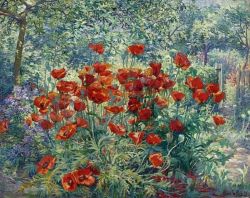 Juliette Wytsman, Le Jardin Fleuri, The Flower Garden reproduction peinte à la main