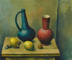 Julius Bissier, Kleines Stilleben, 1928 reproduction peinte à la main