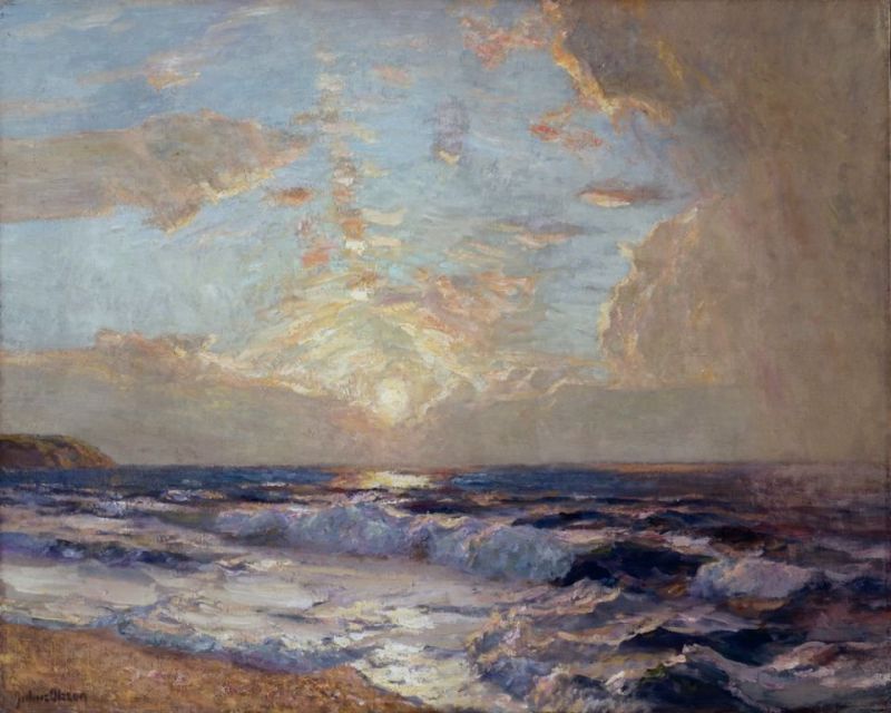 Julius Olsson Ra Sunset Cornish Coast 1920