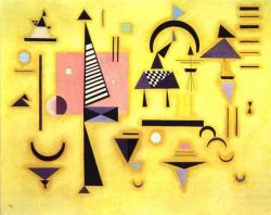 Peinture sur toile de Kandinsky Decisive Pink reproduction peinte à la main