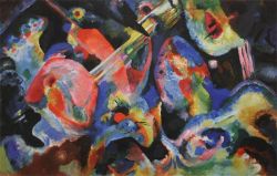 Peinture sur toile de Kandinsky Improvisation Deluge reproduction peinte à la main