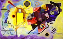 Peinture sur toile de Kandinsky Jaune Rouge Bleu reproduction peinte à la main