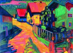Peinture sur toile de Kandinsky Murnau Street With Women reproduction peinte à la main