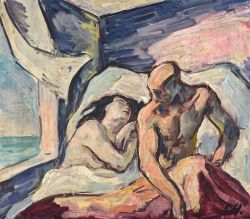 Karl Hofer, Am Morgen - In the morning - 1913 reproduction peinte à la main