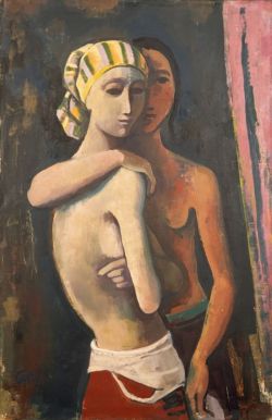 Karl Hofer Zwei Madchen 1935 reproduction peinte à la main