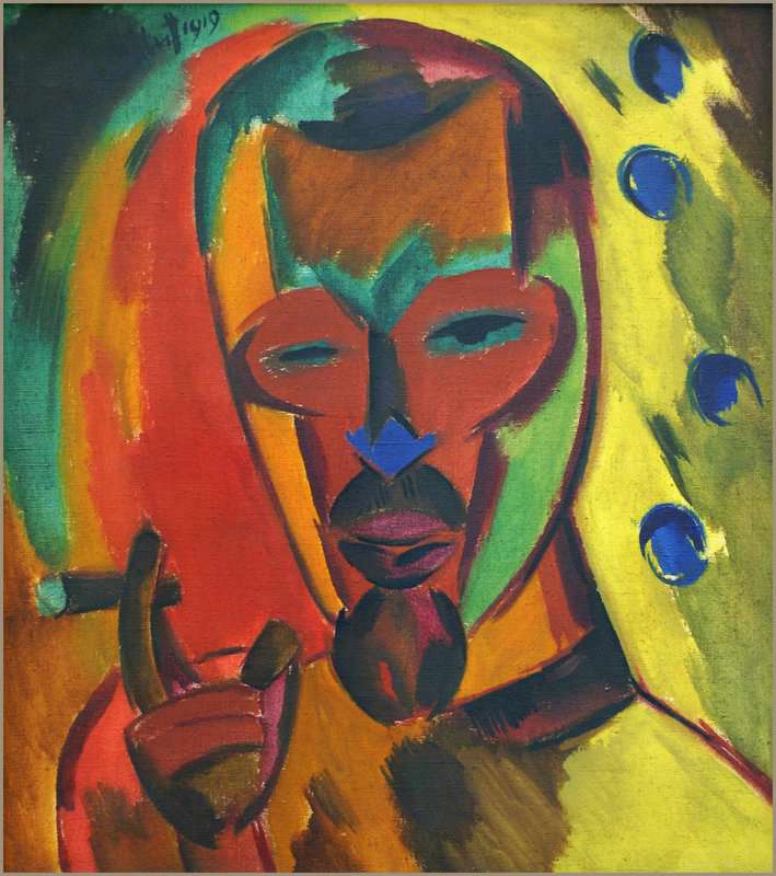 Karl Schmidt Rottluff Self Portrait With Cigar - 1919