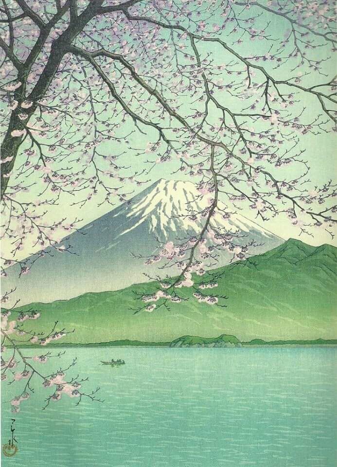 Kawase Hasui Kisho Nishi-izu - A View Of Fuji From The Izu Peninsula South Of Tokyo 1937