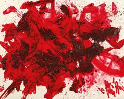 Kazuo Shiraga Enjihen Crimson Rouge 2004 reproduction peinte à la main