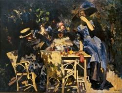 Kees Maks, Garden with Four Figures, 1910 reproduction peinte à la main
