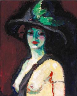 Peinture sur toile de Kees Van Dongen Femme Au Grand Chapeau reproduction peinte à la main