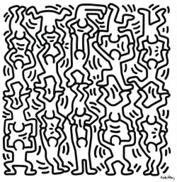 Peinture sur toile de Keith Haring Acrobats reproduction peinte à la main
