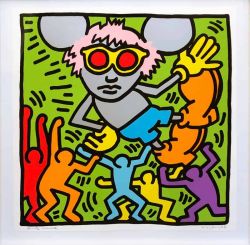 Peinture sur toile de Keith Haring Andy Mouse reproduction peinte à la main