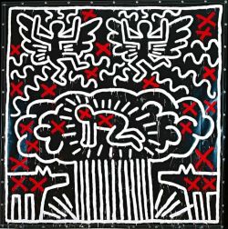 Peinture sur toile de Keith Haring Atomic Bomb Send The Radiant Child To Heaven reproduction peinte à la main