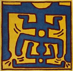 Peinture sur toile de Keith Haring Blue Acrobats reproduction peinte à la main