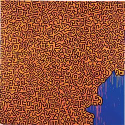 Peinture sur toile de Keith Haring Brazil 1989 reproduction peinte à la main