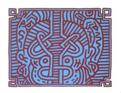 Peinture sur toile de Keith Haring Chocolate Buddha reproduction peinte à la main