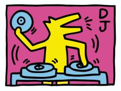 Peinture sur toile de Keith Haring Dj reproduction peinte à la main