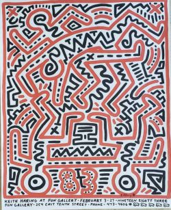 Peinture sur toile de Keith Haring Fun Gallery reproduction peinte à la main