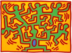 Peinture sur toile de Keith Haring Growing reproduction peinte à la main