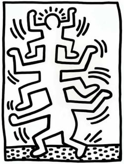 Peinture sur toile de Keith Haring Growing 1 - First State reproduction peinte à la main
