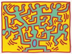 Peinture sur toile de Keith Haring Growing 4 reproduction peinte à la main