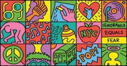 Peinture sur toile de Keith Haring Ignorance Equal Fear. reproduction peinte à la main