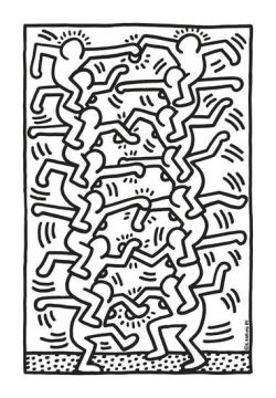 Peinture sur toile de Keith Haring Kh17 reproduction peinte à la main