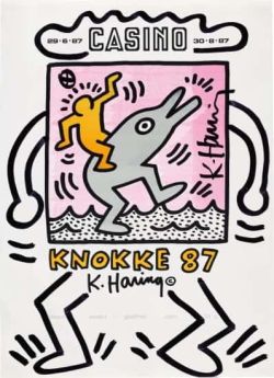 Peinture sur toile de Keith Haring Knokke 1987 reproduction peinte à la main