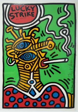 Peinture sur toile de Keith Haring Lucky Strike reproduction peinte à la main